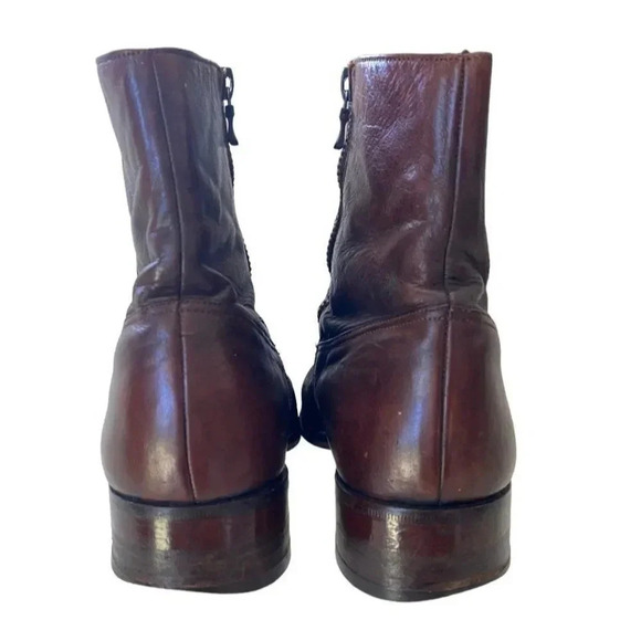 Bally Leather Ankle Boots Switzerland Brown Ankle Zip Womens 7.5 M Continentals - Picture 3 of 16